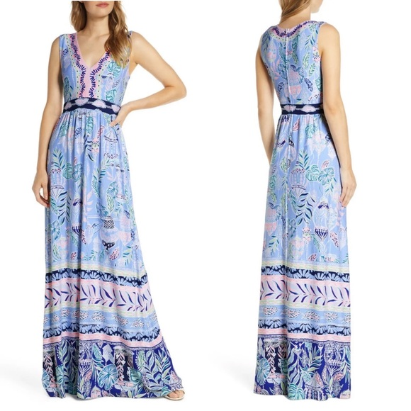 Lilly Pulitzer Dresses & Skirts - Lilly Pulitzer NWT McKinley maxi dress in blue peri lapis lanterns size 10